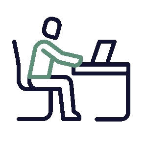 person on laptop icon