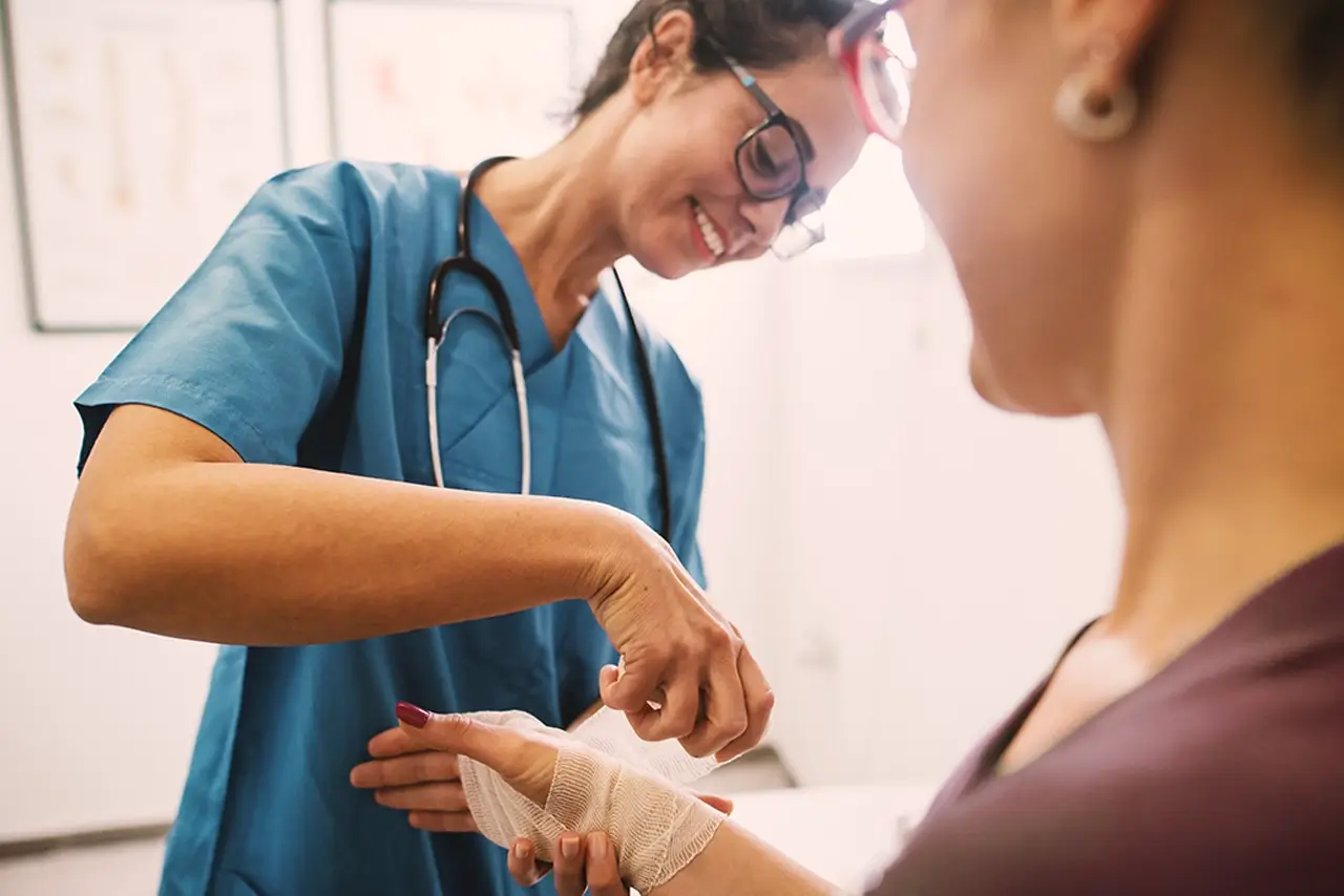nurse with patient